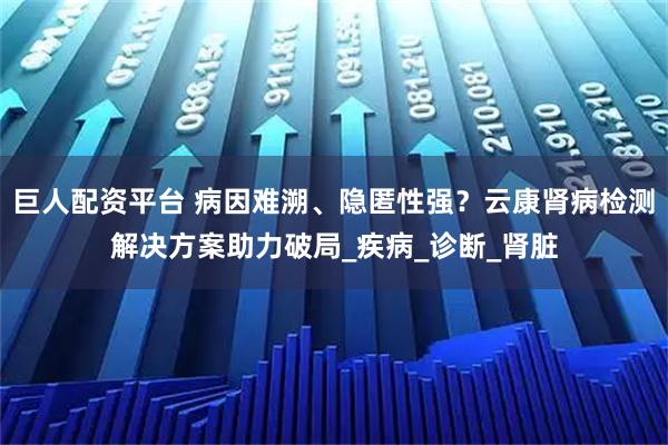 巨人配资平台 病因难溯、隐匿性强？云康肾病检测解决方案助力破局_疾病_诊断_肾脏